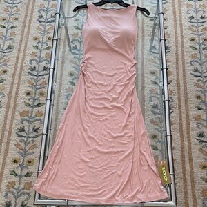 OGL NWT Pink midi Dress with built in bra